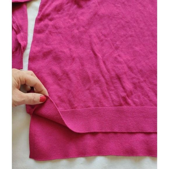 Ann Taylor Loft Sweater Top Cotton Silk Size XS 3/4 Sleeve Crochet Neck - Picture 5 of 8